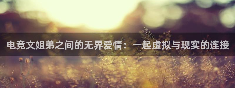 DB多宝电竞：电竞文姐弟之间的无界爱情：一起虚拟与现实的连接